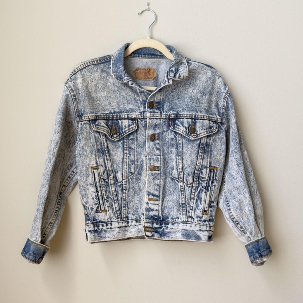 Vintage 80's grunge acid trucker denim jacket by Levi's